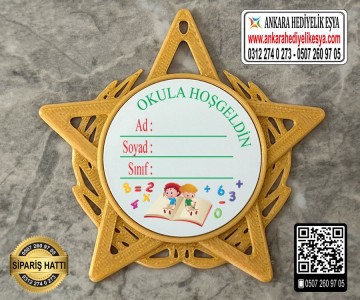 Yıldız Şeklinde Sınıfına Hoşgeldin Rozeti -5