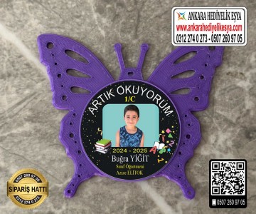Kelebek Resimli Okuyorum Rozeti -4