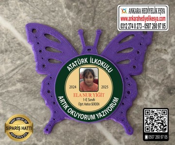 Kelebek Resimli Okuyorum Rozeti -7