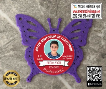 Kelebek Resimli Okuyorum Rozeti -9