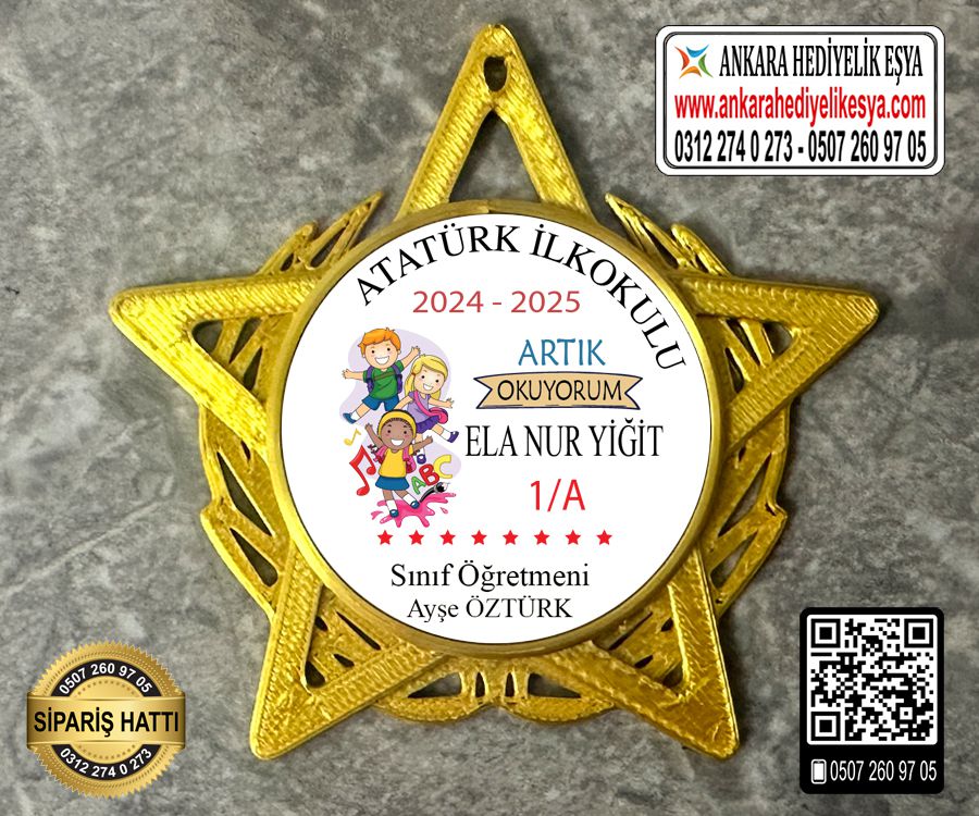 Yıldız Şeklinde Artık Okuyorum Rozeti -4