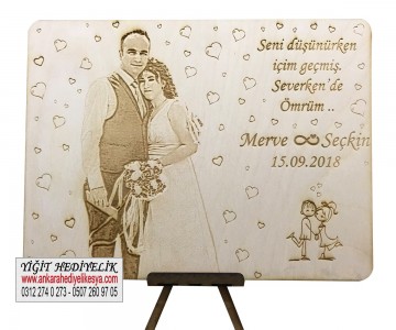 Ahşap Resim Kazıma - Mesajlı