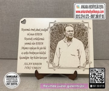 Babaya Ahşap Resim Hediye