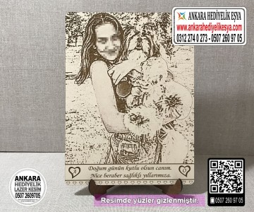 Doğum Gününe Özel Ahşap Resim