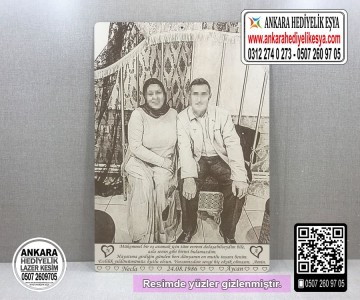 Evlilik Yıldönümüne Özel Ahşap Resim