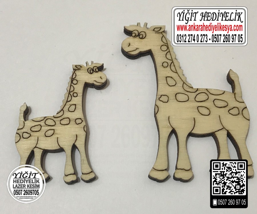 Zürafa Ahşap Obje