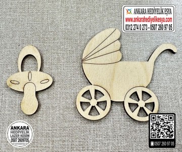 Bebek Arabası Emzik Ahşap Obje