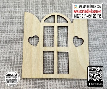Pencere Kalpli Ahşap Obje