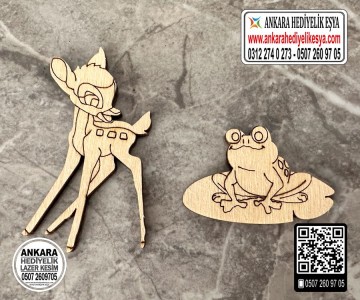 Ceylan Kurbağa Ahşap Obje