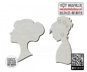 Bayan Silüeti Ahşap Obje