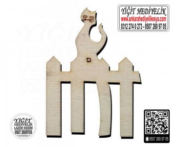 Çit Kedili Ahşap Obje