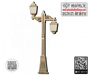 Sokak Lambası Ahşap Obje