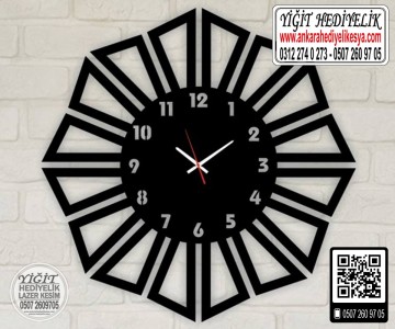 Ahşap Dekoratif Saat - 11