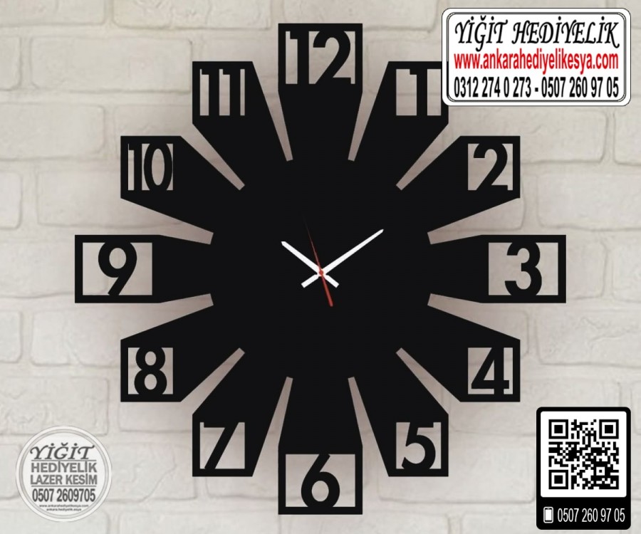 Ahşap Dekoratif Saat - 12