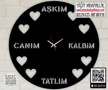 Ahşap Dekoratif Saat - 13