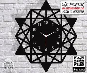 Ahşap Dekoratif Saat - 14