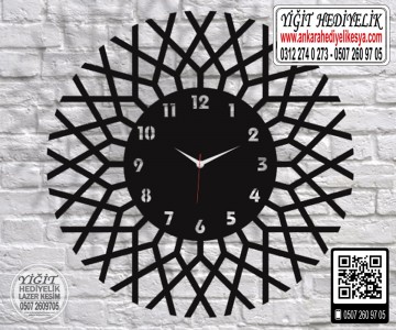 Ahşap Dekoratif Saat - 16