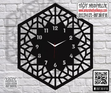 Ahşap Dekoratif Saat - 18