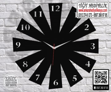 Ahşap Dekoratif Saat - 19