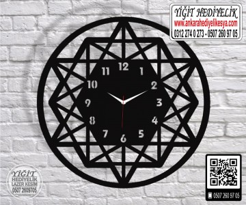 Ahşap Dekoratif Saat - 25