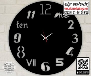 Ahşap Dekoratif Saat - 7