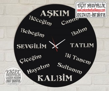 Ahşap Kalbim Saat