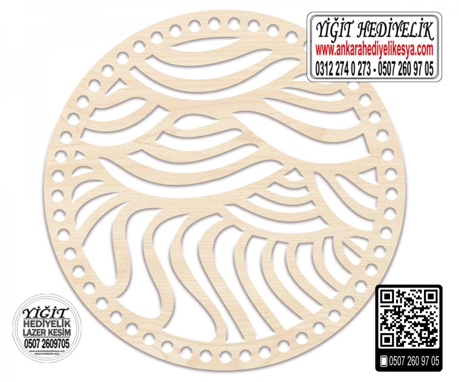 Model 2 - Desenli Makaron Çanta Kenarı - 18 cm