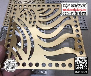 Model 2 - Pleksi Desenli Kare Çanta Kenarı 25 Cm - Pleksi Makaron Çanta Kenarı