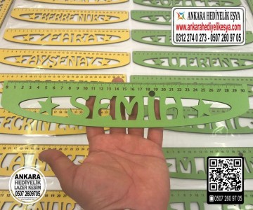 Ahşap İsimli Cetvel - 30 cm