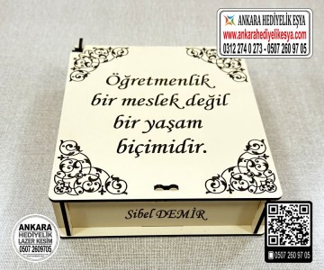 Öğretmene Ahşap İsimli Plaket