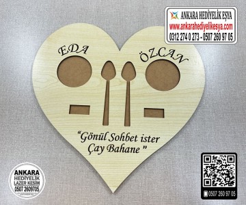 Kalp Şeklinde Çay Sunum Tepsisi