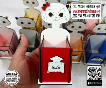 Mezuniyet Hediyesi Kedili Kalemlik