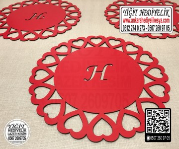 Kalp Desenli Harfli Supla