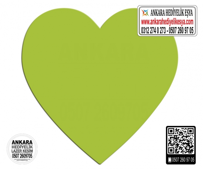 Yeşil Kalp Bardak Altlığı