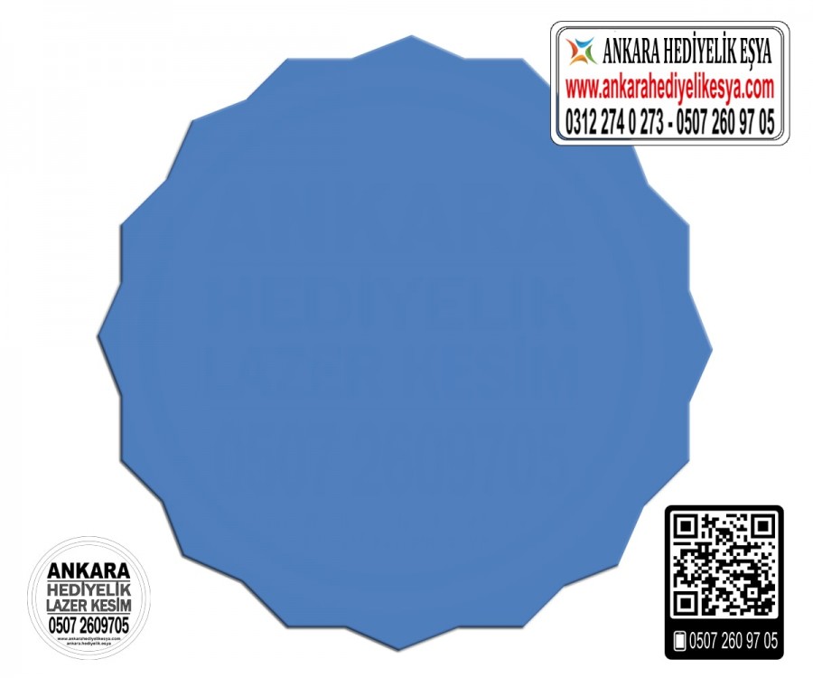 Mavi Köşeli Bardak Altlığı