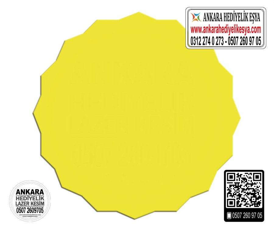 Sarı Köşeli Bardak Altlığı