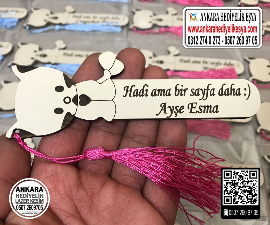 Öğretmenden Öğrencilere Kedili Kitap Ayracı ( En Az 15 Adet )