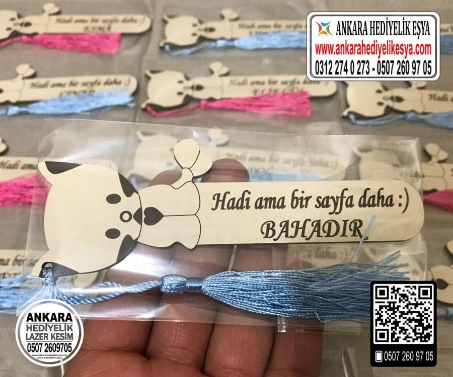 Öğretmenden Öğrencilere Kedili Kitap Ayracı ( En Az 15 Adet )