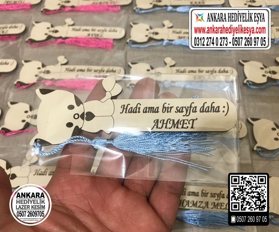 Öğretmenden Öğrencilere Kedili Kitap Ayracı ( En Az 15 Adet )