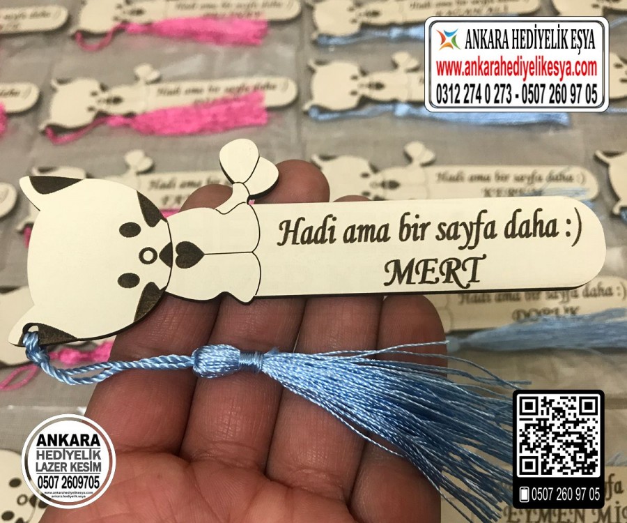 Öğretmenden Öğrencilere Kedili Kitap Ayracı ( En Az 15 Adet )