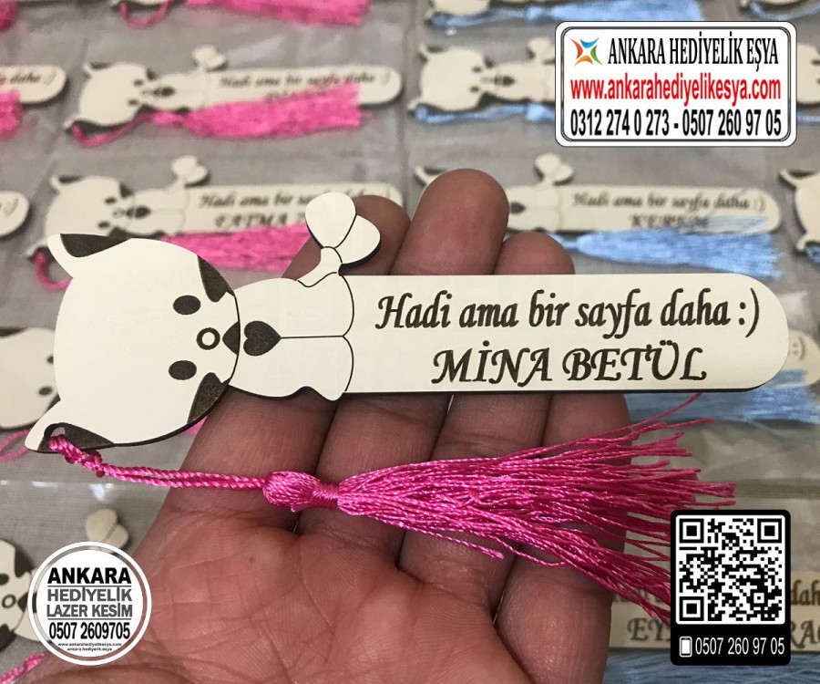 Öğretmenden Öğrencilere Kedili Kitap Ayracı ( En Az 15 Adet )