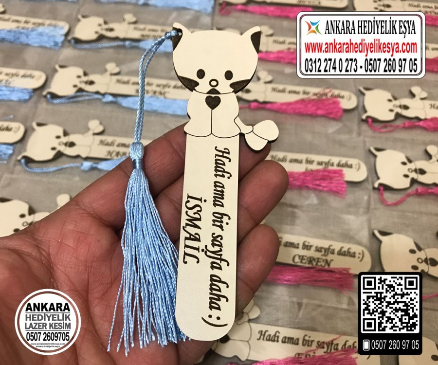 Öğretmenden Öğrencilere Kedili Kitap Ayracı ( En Az 15 Adet )