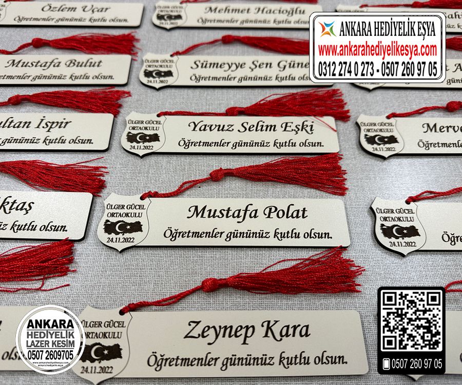 Haritalı Öğretmenler Günü Kitap Ayracı- 15 Adet ve Üzeri