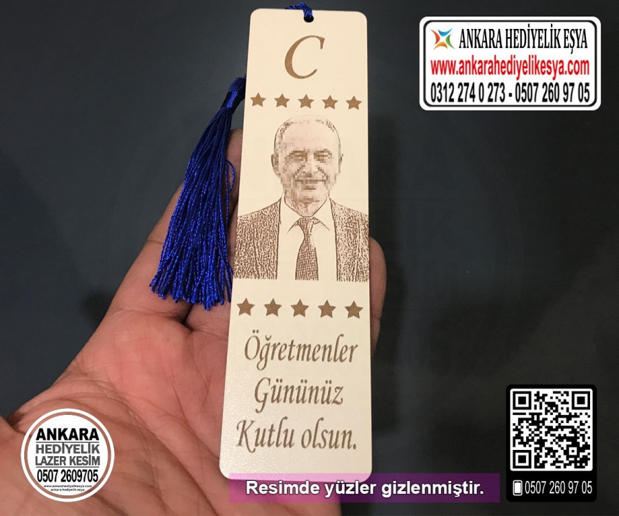 Ahşap Resimli Kitap Ayracı