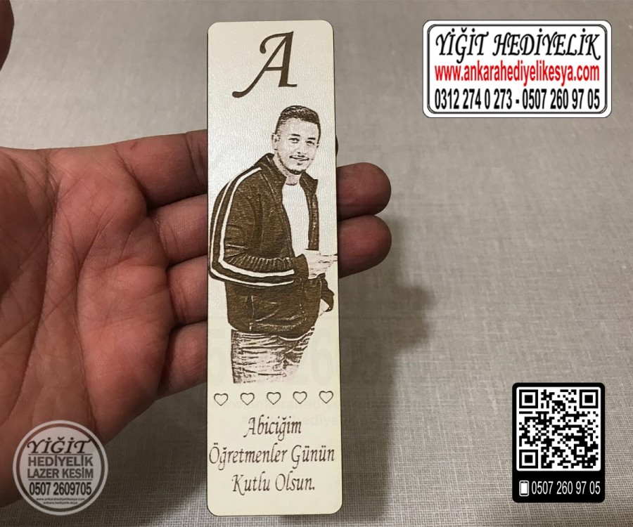 Ahşap Resimli Kitap Ayracı