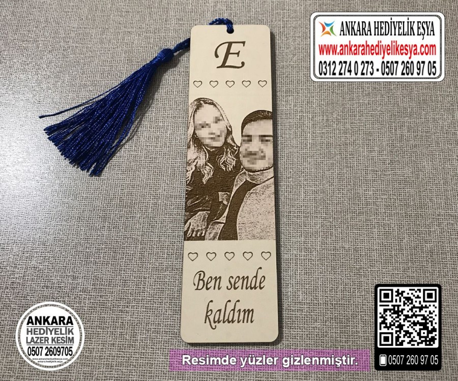 Ahşap Resimli Kitap Ayracı