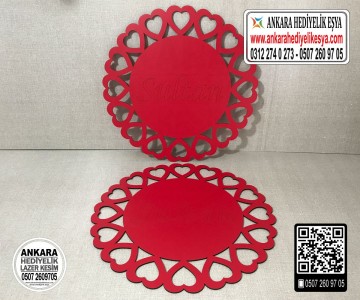 Kalp Desenli Yazılı Supla