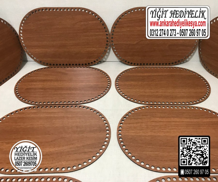 Kahverengi Oval 30x40 cm Tabanlık / Penye Ribbon İp Kahverengi Sepet Tabanı