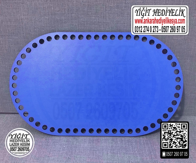 Mavi Oval 15x25 cm Tabanlık
