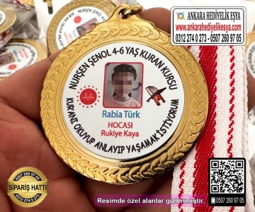 Kuran Kurslarına Özel Resimli Madalya